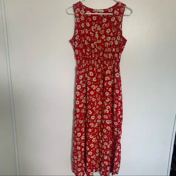 indigo rose Dresses Indigo Rose Floral Red Maxi Dress Size Pm